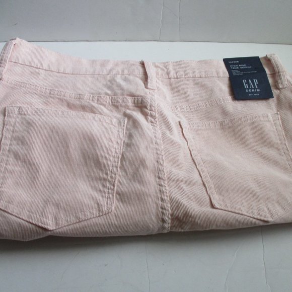 *GAP 1969 Denim Pale Pastel Peach PInk Corduroy High Rise True Skinny Jeans - Picture 5 of 6